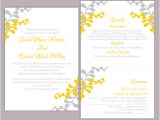 Wedding Invitation Templates Yellow Diy Wedding Invitation Template Set Editable Word File