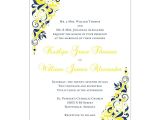 Wedding Invitation Templates Yellow Gianna Wedding Invitation Royal Blue Lemon Yellow