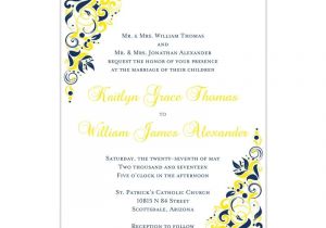 Wedding Invitation Templates Yellow Gianna Wedding Invitation Royal Blue Lemon Yellow