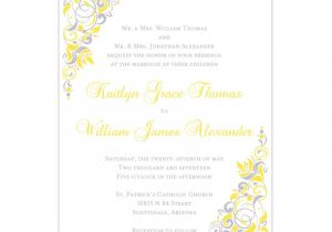 Wedding Invitation Templates Yellow Gianna Wedding Invitation Yellow Silver Gray Wedding
