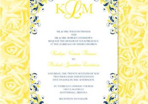 Wedding Invitation Templates Yellow Navy Blue Yellow Wedding Invitations Kaitlyn