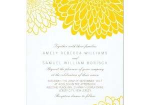 Wedding Invitation Templates Yellow White Yellow Chrysanthemum Wedding Invitation Zazzle Com