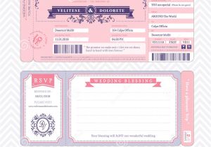 Wedding Invitation Ticket Template Vector Free Download Boarding Pass Wedding Invitation Template Stock Vector