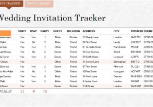 Wedding Invitation Tracker Template 5 Free Wedding Invitation List Templates Excel Pdf formats