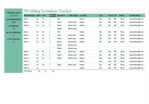 Wedding Invitation Tracker Template Wedding Invitation Tracker