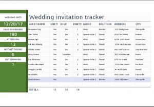 Wedding Invitation Tracker Template Wedding Invitation Tracker Template for Ms Excel Excel