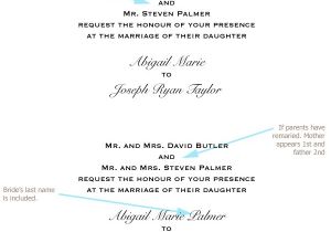 Wedding Invitation Wording Divorced Parents Of Bride How to Word Your Wedding Invitations How to Include
