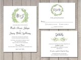 Wedding Invitations and Response Cards All In One Laurel Wedding Invitation Rsvp Details Card Printable