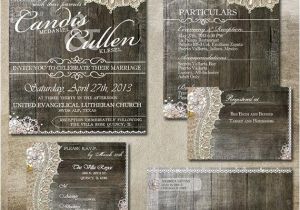 Wedding Invitations and Rsvp Packages Rustic Lace Wedding Package Rsvp Invitation Gift