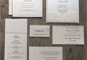 Wedding Invitations and Save the Dates Packages Eternity Ivory Pebbles Wedding Invitations White
