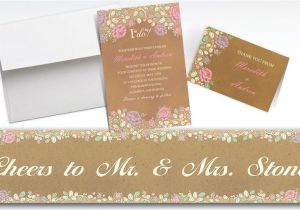 Wedding Invitations at Party City Custom Rustic Floral Wedding Invitations Thank You Notes