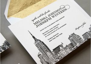 Wedding Invitations at Party City New York City Skyline Letterpress Wedding Invitaition