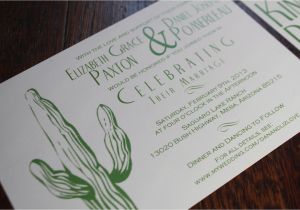 Wedding Invitations Az Desert Wedding Invitation Cactus Tumbleweed Green