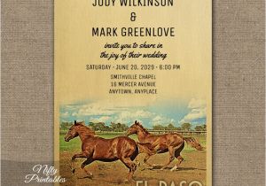 Wedding Invitations El Paso Tx El Paso Texas Wedding Invitation Horses Printed Nifty