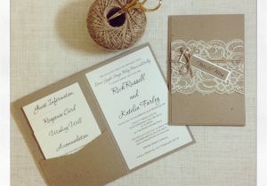 Wedding Invitations Etsy Uk Rustic Lace Wedding Invitation Sample