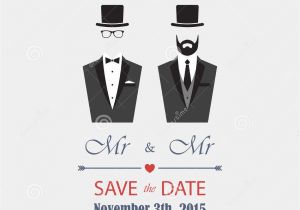 Wedding Invitations for Gay Couples Gay Wedding Invitation Stock Vector Illustration Of