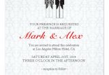 Wedding Invitations for Gay Couples Gray White Red Same Sex Couples Wedding Invite Custom