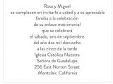 Wedding Invitations In Spanish Wording Samples Wording Sample for Wedding Invitation In Spanish