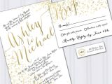 Wedding Invitations On A Budget Ideas Confetti Wedding Invitations Gold Foil Look Invites