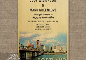 Wedding Invitations Portland oregon Portland oregon Wedding Invitation Printed Nifty Printables
