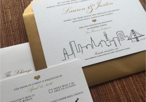 Wedding Invitations Sf San Francisco City Skyline Wedding Invitation 5×7 Stationery