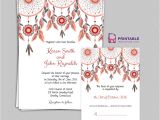 Wedding Invitations to Print at Home for Free Free Pdf Boho theme Dreamcatchers Wedding Invitation and
