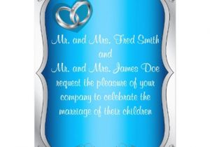 Wedding Invitations Turquoise and Silver Silver Rings Pearls Turquoise Wedding Invitation 6 5 Quot X