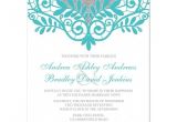 Wedding Invitations Turquoise and Silver Turquoise Silver Wedding Invitation Silver Grey and