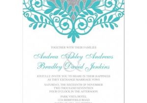 Wedding Invitations Turquoise and Silver Turquoise Silver Wedding Invitation Silver Grey and