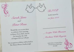 Wedding Invitations with Doves Dove and Swirl Wedding Invitation and Rsvp by Sweet Pea