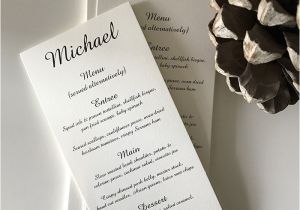 Wedding Invitations with Guest Names Printed Simple Personalised Wedding Menu Little Flamingo