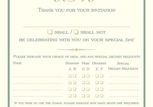 Wedding Invitations with Menu Choices Brambles Wedding Stationery Rsvp Cards