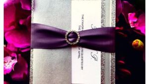 Wedding Invitations with Ribbon and Rhinestones Silver Wedding Invitation with Rhinestone Ribbon 2239768