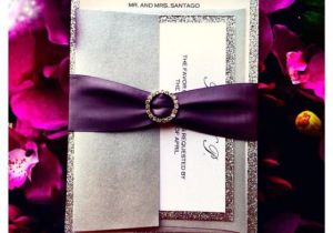 Wedding Invitations with Ribbon and Rhinestones Silver Wedding Invitation with Rhinestone Ribbon 2239768