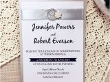 Wedding Invitations with Ribbon and Rhinestones Traditional Silver Ribbon Pearl Rhinestone Buckle Layered