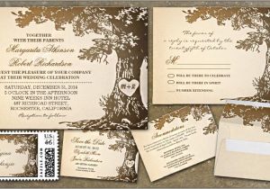 Wedding Invitations with Trees Rustic Wedding Invitations with Old Oak Tree Ipunya