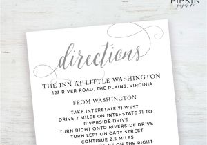 Wedding Invite Directions Template Wedding Directions Card Template Printable Wedding