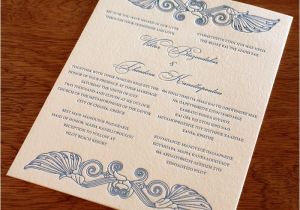 Wedding Invite Language Bilingual Letterpress Wedding Invitation Design theodora