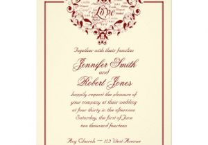 Wedding Invite Language Love In Any Language In Red Wedding Invitation Zazzle
