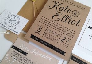 Wedding Invite Stamps Kraft Stamp Wedding Invitation by Pear Paper Co
