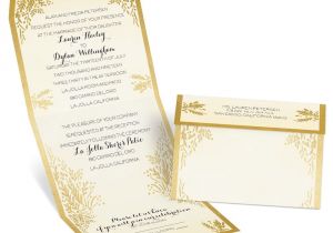 Wedding Invitions Ferns Of Gold Seal and Send Invitation Ann 39 S Bridal Bargains