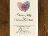 Wedding Invitions Fingerprint Heart Wedding Invitation and Save the Date by