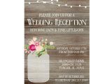 Wedding Reception Invitation Examples Rustic Wedding Reception Invitation with Lights Mason Jar