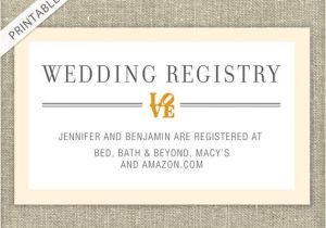 Wedding Registry Cards for Invitations Love Bridal Shower Registry Card Customizable Colors