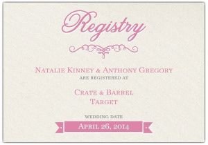 Wedding Registry Cards for Invitations Pretty Bride Bridal Registry Cards Paperstyle