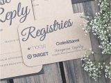 Wedding Registry Cards for Invitations Set Of Rustic Paper Bag and Gray Elegant Modern Wedding