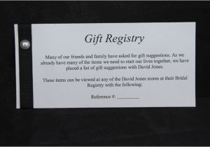 Wedding Registry Cards for Invitations Wedding Gift Registry Message Card Lines Weddi On Wedding