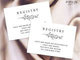 Wedding Registry Cards for Invitations Wedding Registry Card Enclosure Card Template Baby Shower