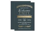 Wedding Welcome Party Invitation Gold Laurels Slate Wedding Wel E Party Invite