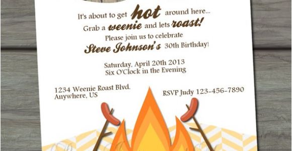 Weenie Roast Birthday Invitations Items Similar to Weenie Roast Adult Birthday Party